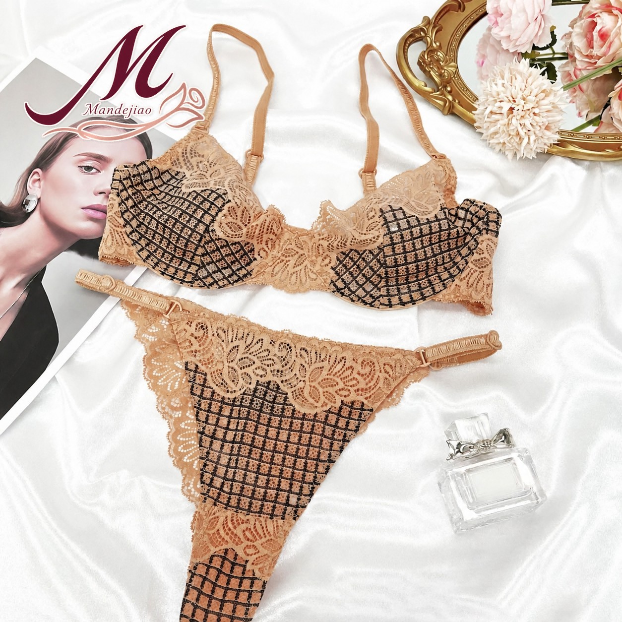 Lace Lingerie Set style HXZ-3017, view 1 of 5
